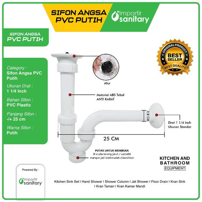 Sifon Angsa Pvc Plastic Putih/Sifon Angsa Wastafel/Sifon Angsa Anti Mampet Original