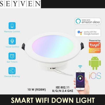 jobk- Seyven Smart Downlight Rgb+W 15 W Wifi Smart Downlight Dimming Remote Lampu
