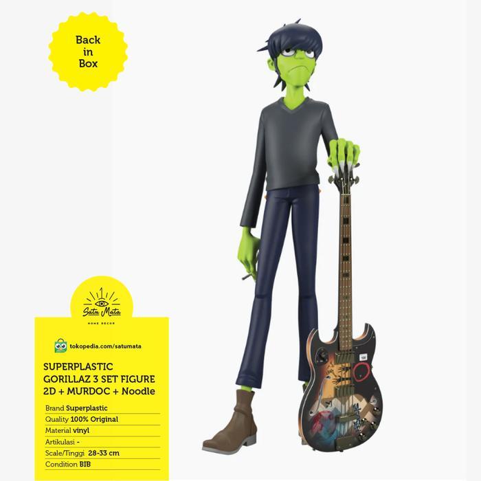 GORILLAZ ACTION FIGURE 2D , MURDOC , NOODLE : SET 3 FIGURE RARE