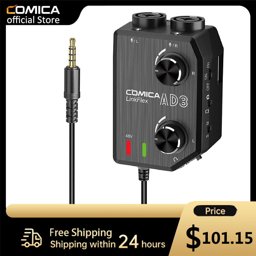 COMICA LINKFLEX.AD3 2-Channel Microphone Audio Mixer Preamp with