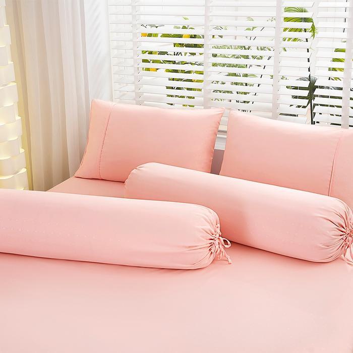Informa Set Seprai Microfiber Emboss - Pink Sprei Polos Seprai Aesthetic Seprei King Sheet Set Bed
