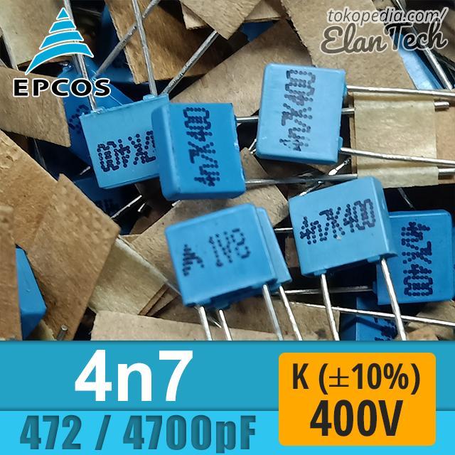 Terbaru Epcos 4N7 / 472 / 4700Pf K 400V 4.7Nf Capacitor Kapasitor Elantech