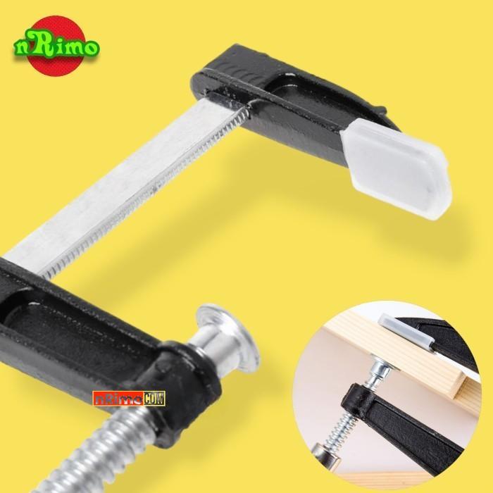 Alat Penjepit Kayu F Clamp Besi Klem Jepit Panjang Catok Papan Siku