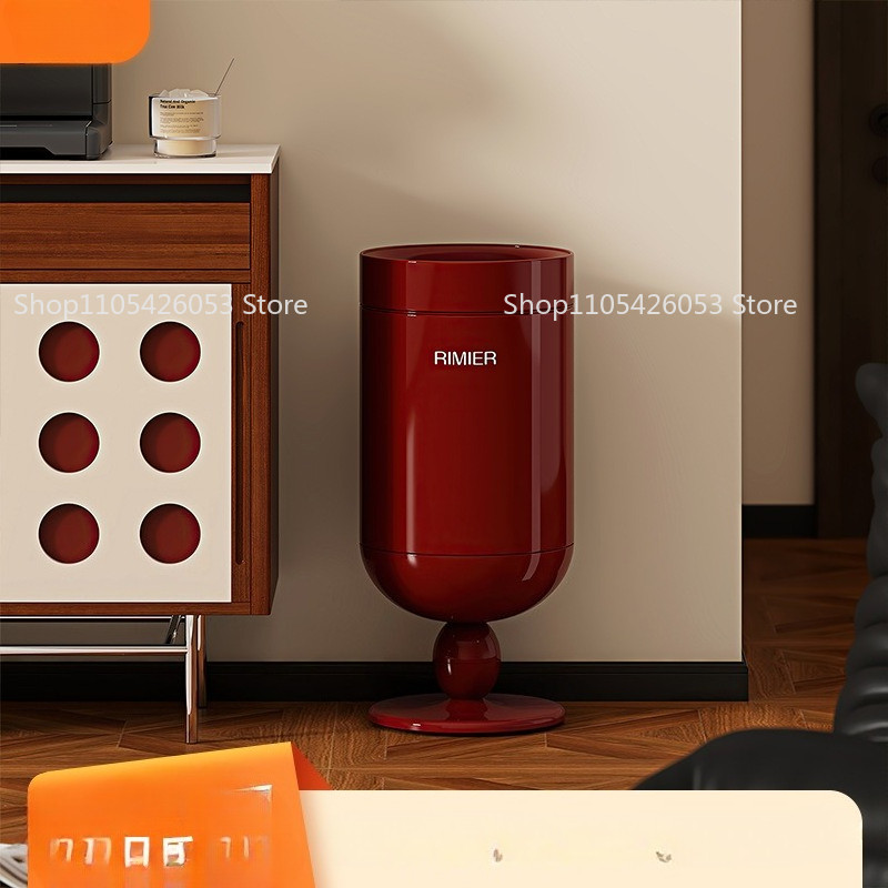 Goblet wine glass trash can 2026 new living room household high-value lidless retro trash can