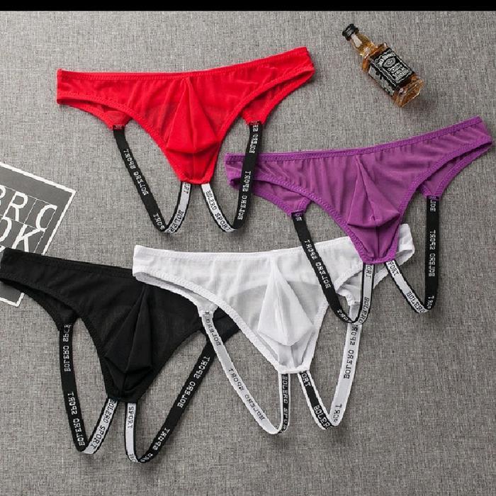 jeso g string pria transparan low waist celana dalam pria open croth
