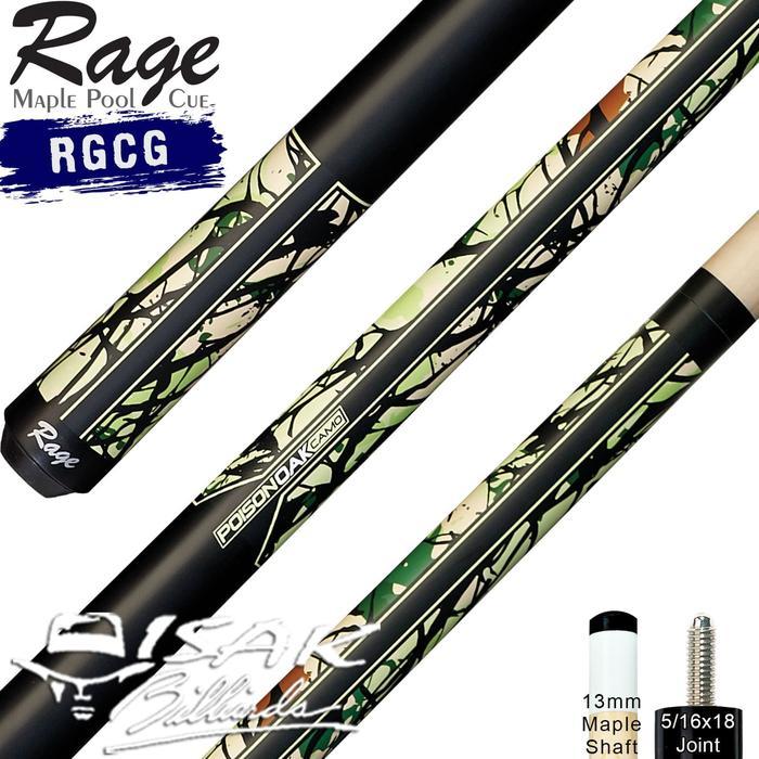Rage RGCG Pool Cue - 13 mm Maple Billiard Stick Stik Biliar Players
