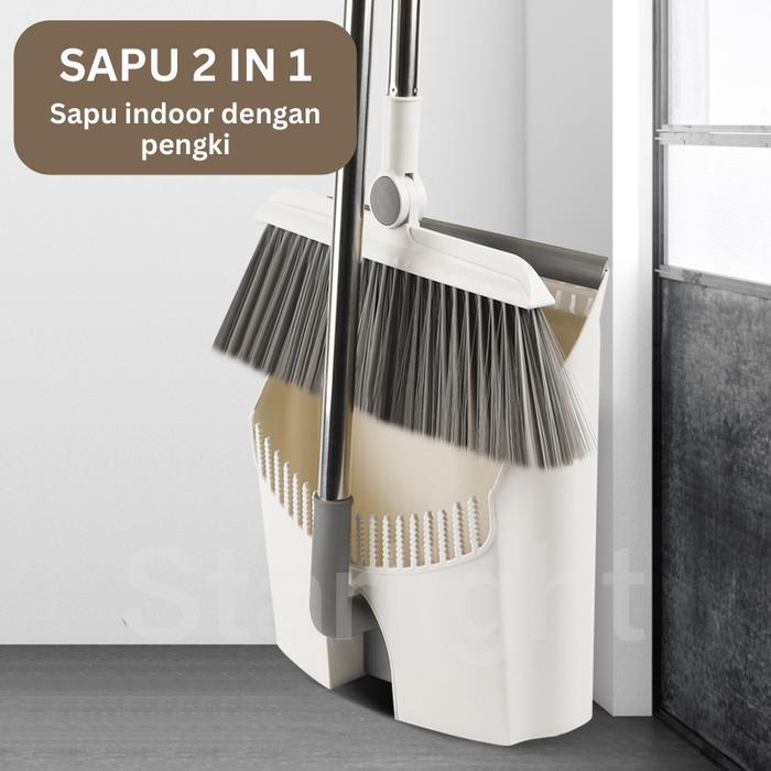 TERBARU STARLIGHT SET SAPU PENGKI DUSTPAN BROOM PEMBERSIH LANTAI SAPU LIPAT KOMBINASI PENGKI