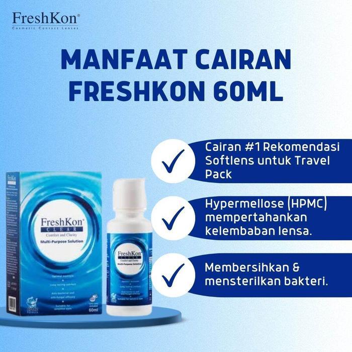 (Free Lenscase) Lensza Cairan Freshkon Clear Mps 60Ml / Pembersih Soflens Freshkon Multi Purpsose
