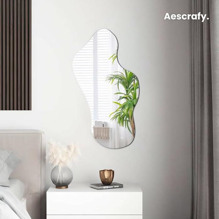 Aescrafy Cermin Abstrak Polos 3 Mm Cermin Dinding Kaca Untuk Interior