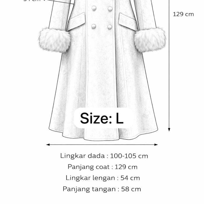 Ready Stok PB Coat Wool Bulu Domba Merino dengan Bulu Rubah di Tangan