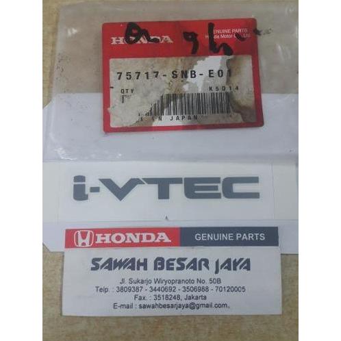 Emblem Sticker Stiker I Vtec I-Vtec Honda Civic Crv