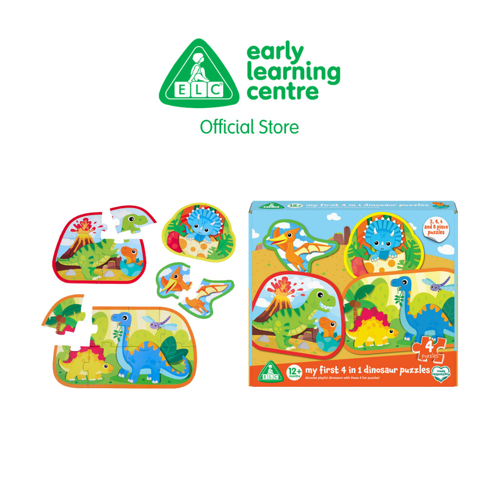 [NEW ARRIVAL] ELC My First 4 in 1 Dinosaur Puzzles - Mainan Edukasi Puzzle Stimulasi Anak Bayi  Bali