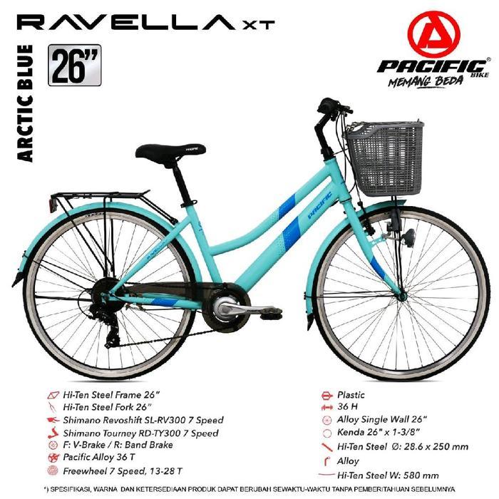 SEPEDA PEREMPUAN REMAJA DEWASA 26 INCH EXOTIC 5503 SR / EXOTIC 5503 MX / RAVELLA XT - RAVELLA XT BLU