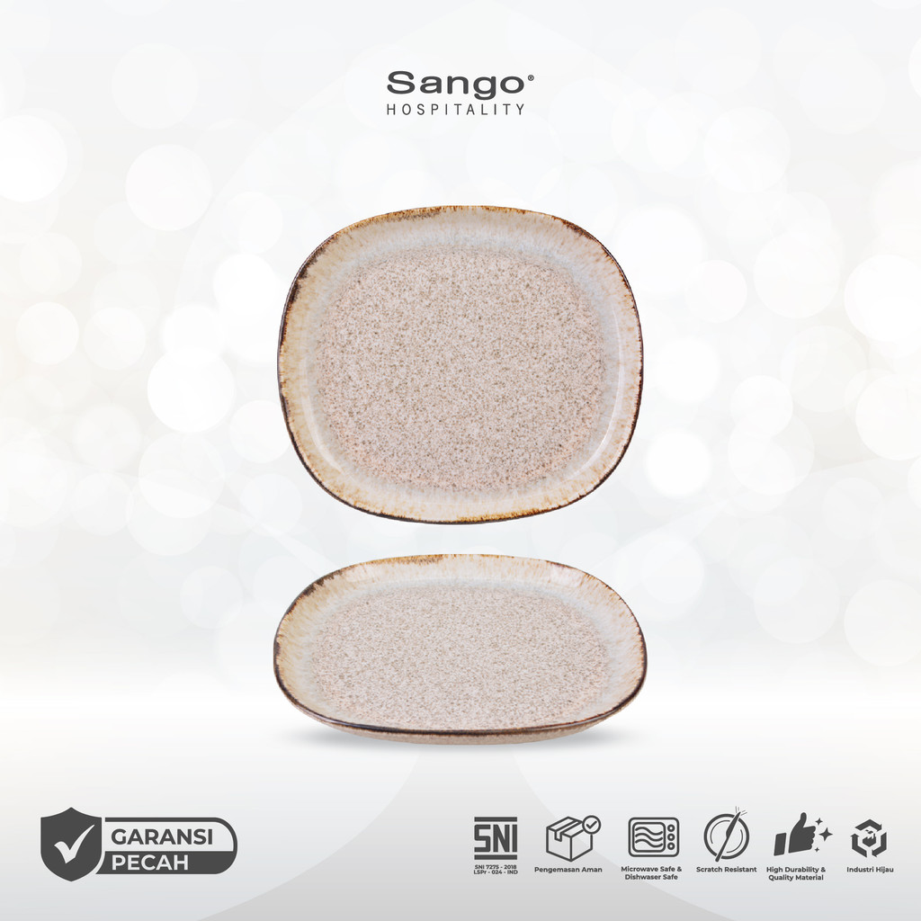 Sango Ora Coastal Sand Piring Salad/Dessert Besar Large Salad Dessert Plate Keramik