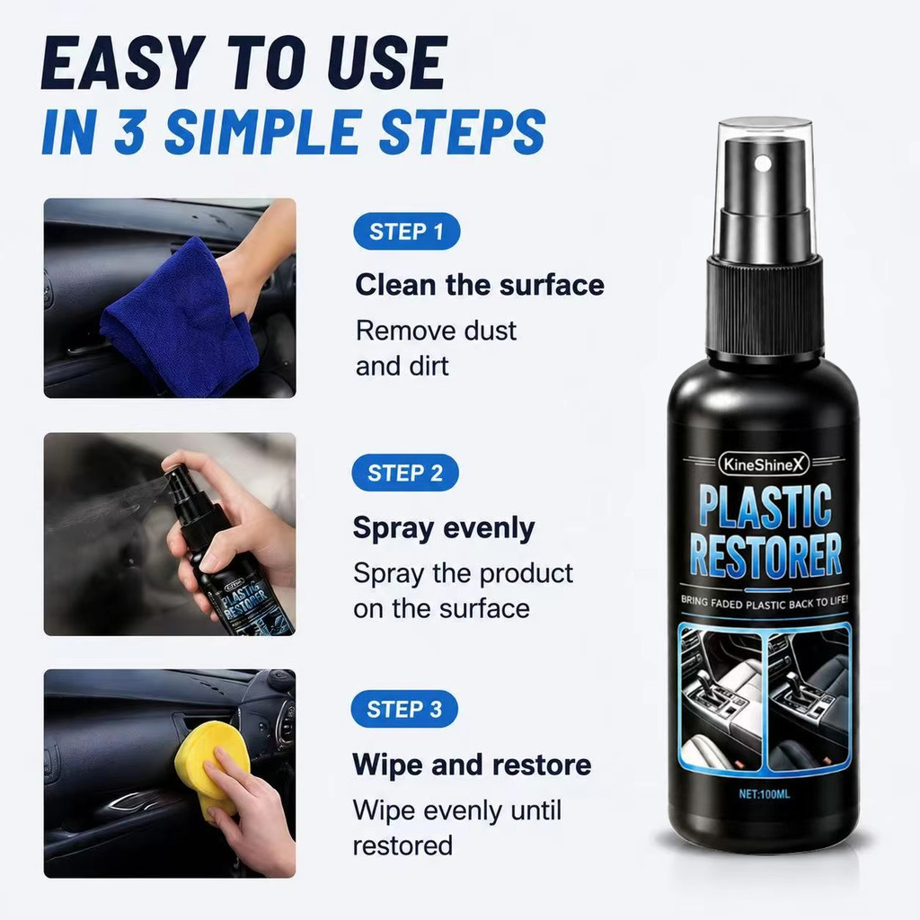 F3037Car Interior Restoration Liquid Leather Plastic Revitalizer AntiAging Auto Inner Parts Refresh