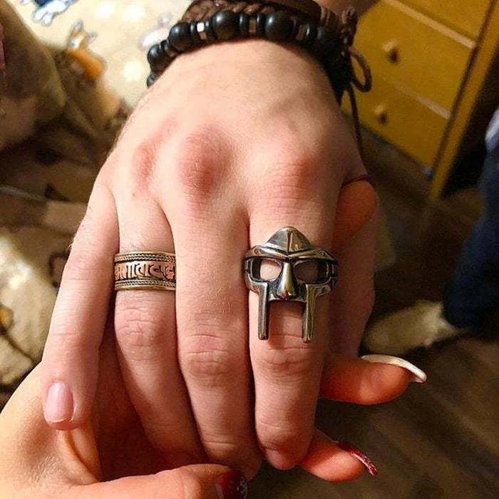PROMO Fashion Hip Hop MF DOOM Mask Ring Men Gladiator Punk Egyptian Pharaoh READY