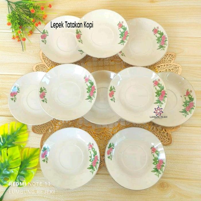 Promo 6Pcs Lepek Kopi Jadul/6Pcs Lepek Keramik Jadul / 6Pcs Tatakan Gelas Jadul / Tatakan Cangkir