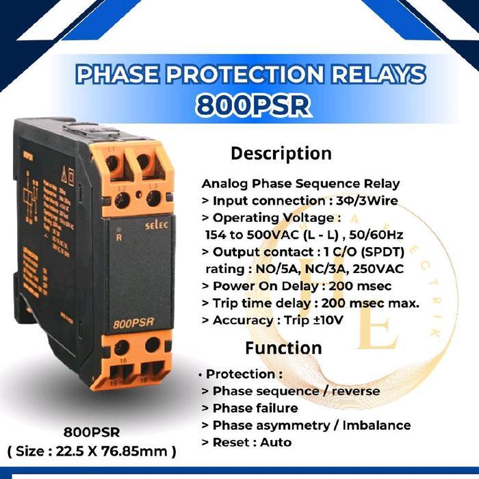 Analog Phase Sequence Relay 800Psr Selec Pfr