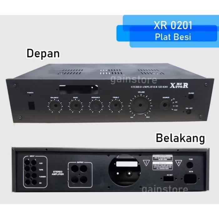 Box Power Amplifier XR 0201 + USB / Bok Ampli Bahan Plat Tebal