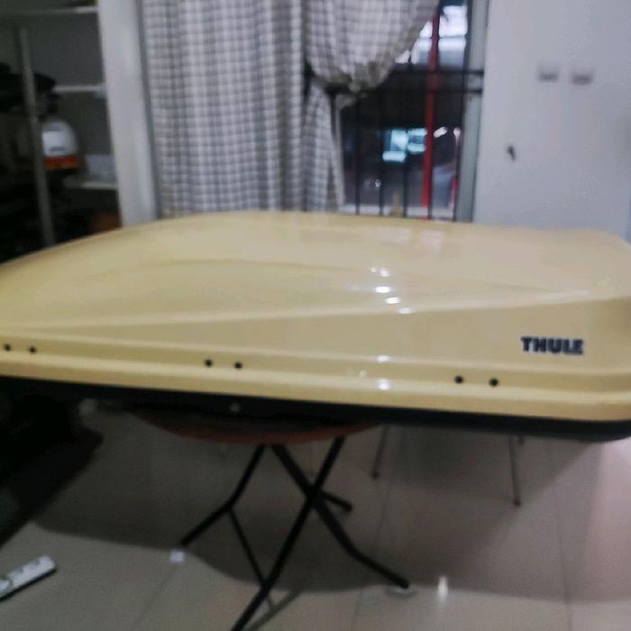 Roof Box Royal White 600 liter model Thule Touring second bekas sewa