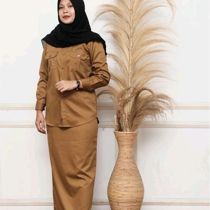 READY Setelan PDH Keki Tua nita/Setelan Kerja nita/Setelan PNS nita/Setelan Rok Keki