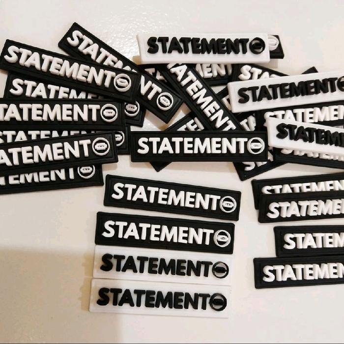 ( Custom 150pcs ) Label karet custom label tas label hijab label topi label celana
