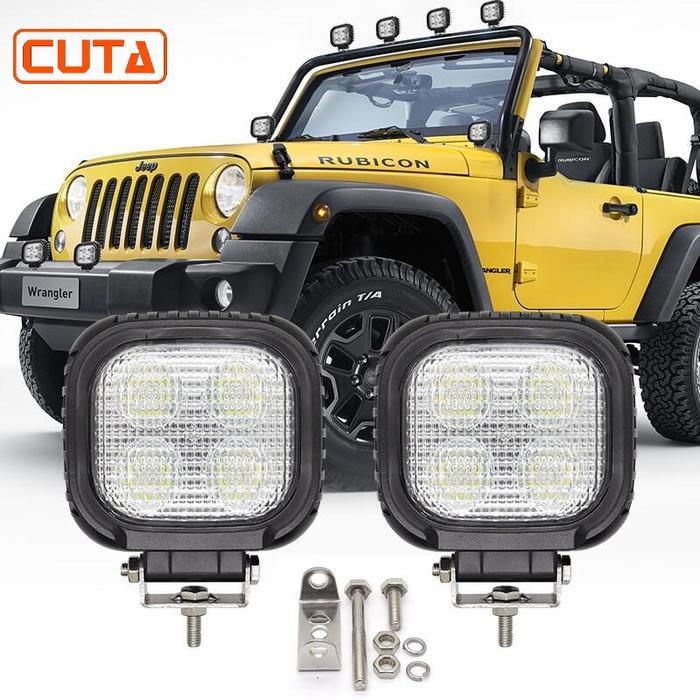 Lampu Lampu Banjir Suv, 4 Inci 40W 4X4 Led Spot Off Road Pod Mengemudi Bumper Lampu Atap Untuk
