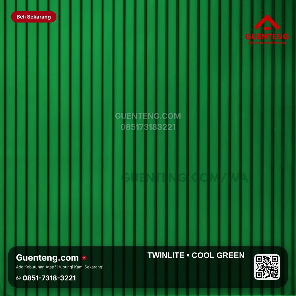 Plastik Polycarbonate Roll TWINLITE 16 mm Cool Green Twinlite