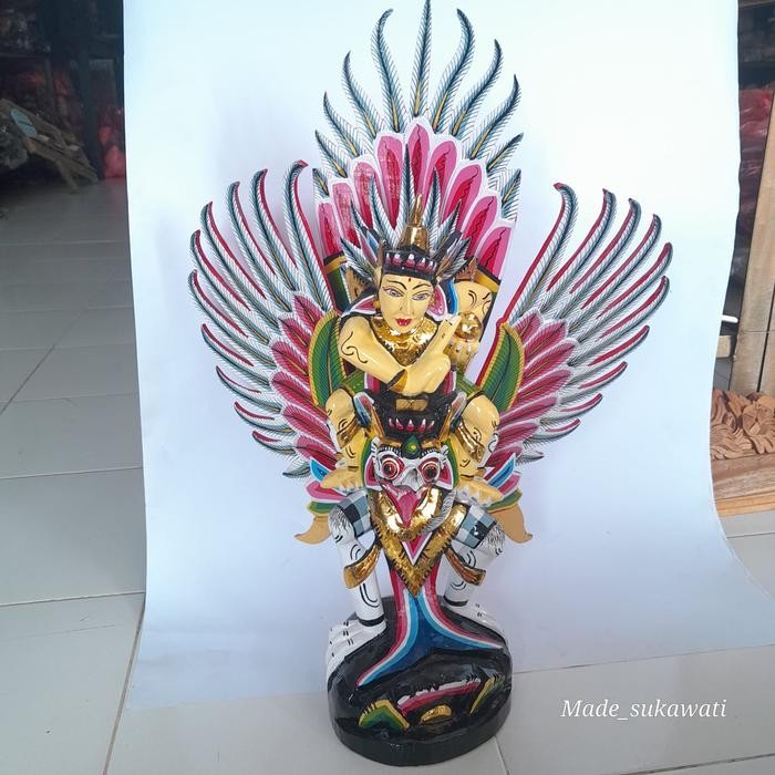 ] Patung Kayu GWK 54cm Garuda Wisnu kencana WARNA kerajinan ukiran handmade