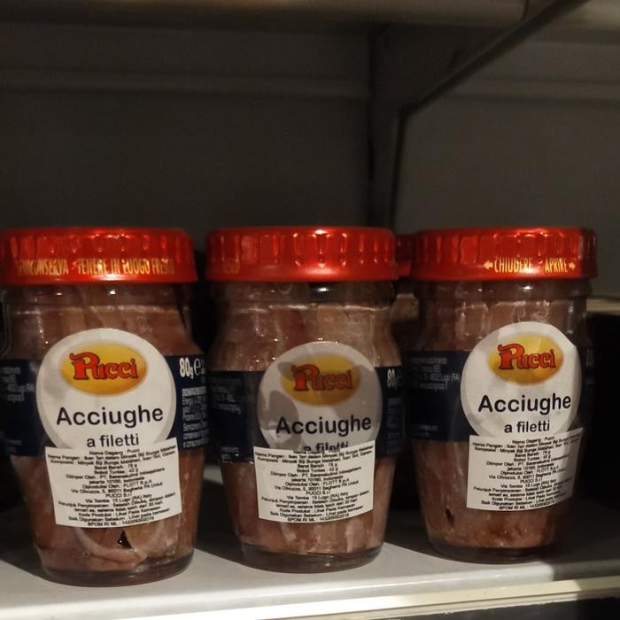 PUCCI ACCIUGHE FILLETI ANCHOVY 80 GR IKAN TERI