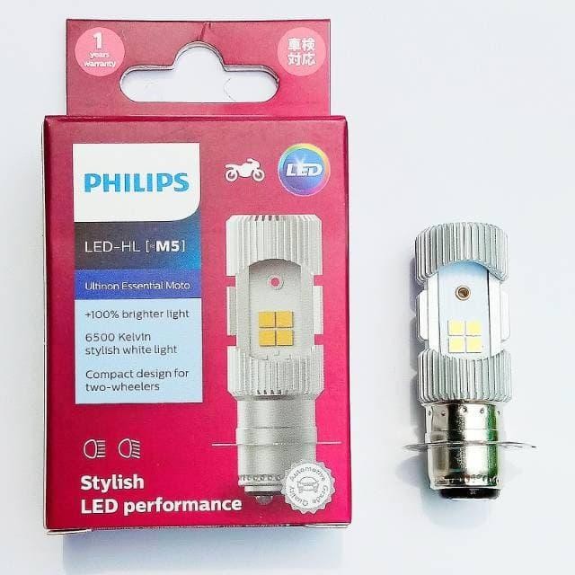 Ready philips ultinon bohlam led-hl m5 h6 6500k putih -65120