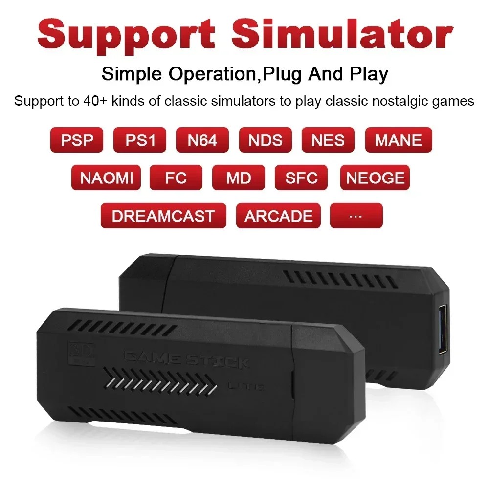 X2 Plus Game Stick 4K HD 2.4G Retro Video Game Console Wireless Controller TV 50 Emulator For