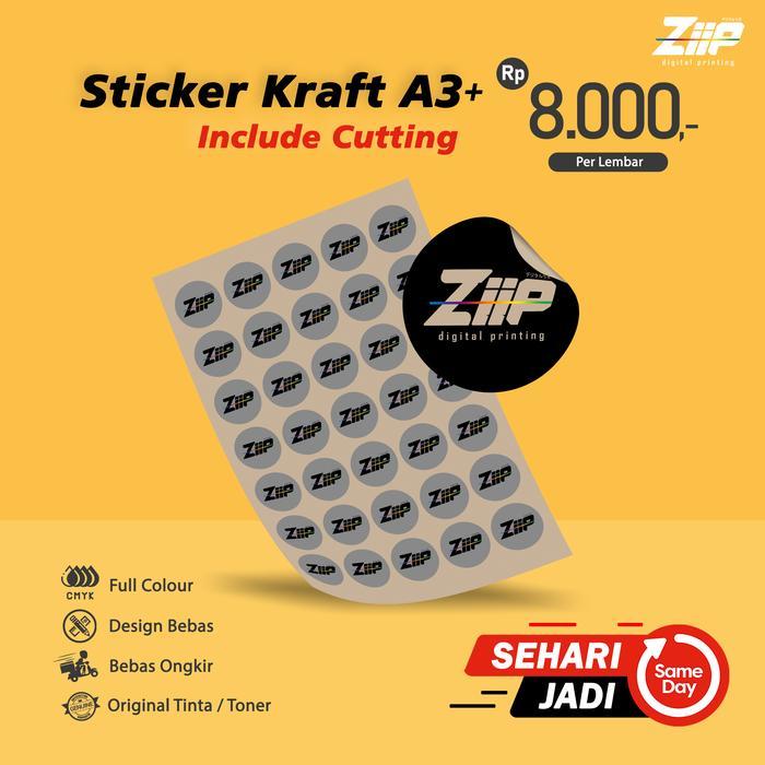 Cetak Sticker Label Kraft A3+ Include Cutting