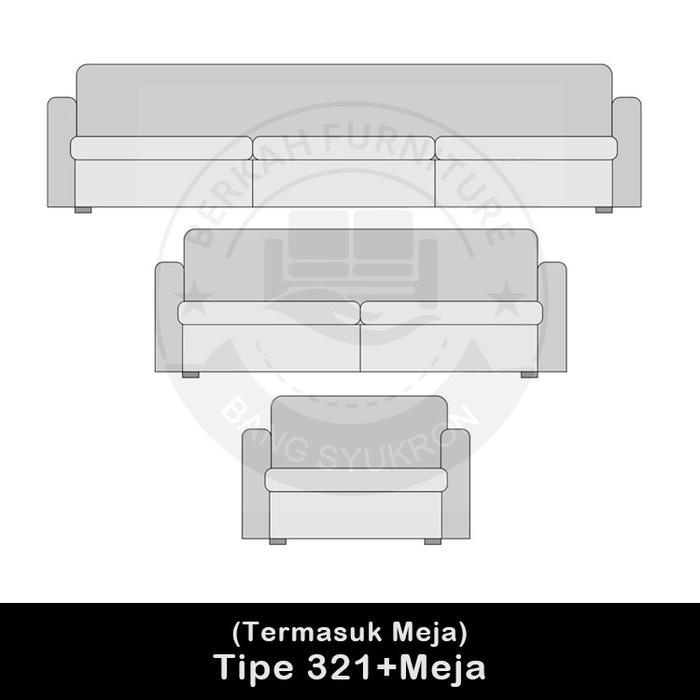 SOFA MINIMALIS 321 Full Oscar - 321 + Meja