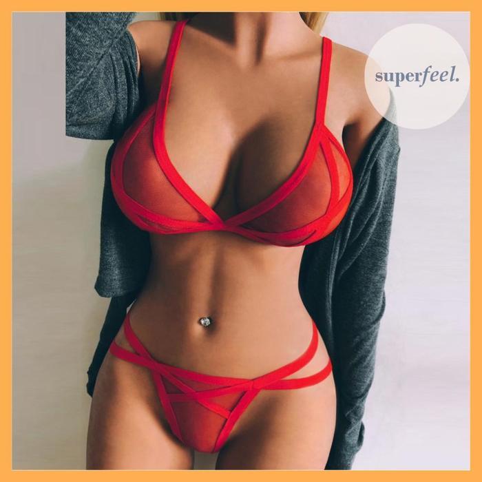 Beautyq- Sfl Lingerie Bikini Set Transparan Wanita Perempuan Premium Cd Kolor Bh Bra Sexy See