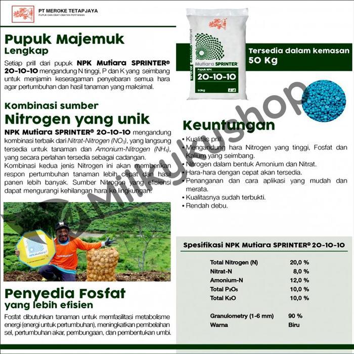 Pupuk Meroke Mutiara Sprinter 50 Kg Kp Npk