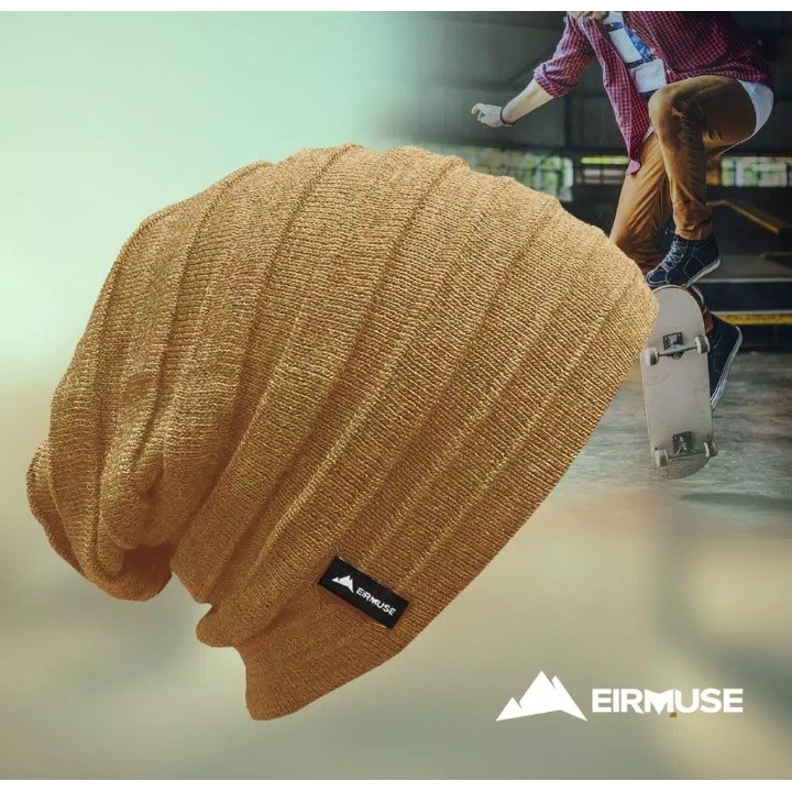 (COD) Topi Kupluk Polos Wol / Rajut Pria/wanita ( Hitam )