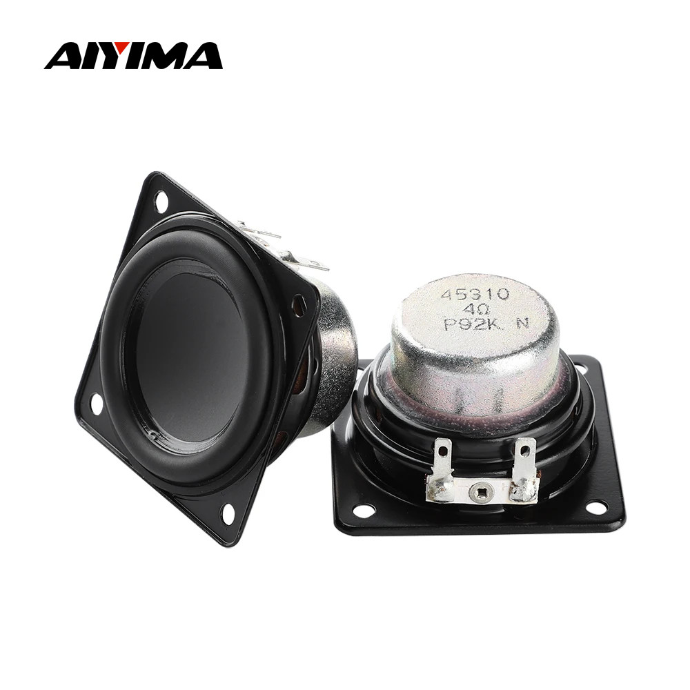 Aiyima 2Pcs 1.75 Inch Full Range Audio Speaker 48Mm 4 Ohm 15W Hifi Stereo Neodymium Loudspeaker For