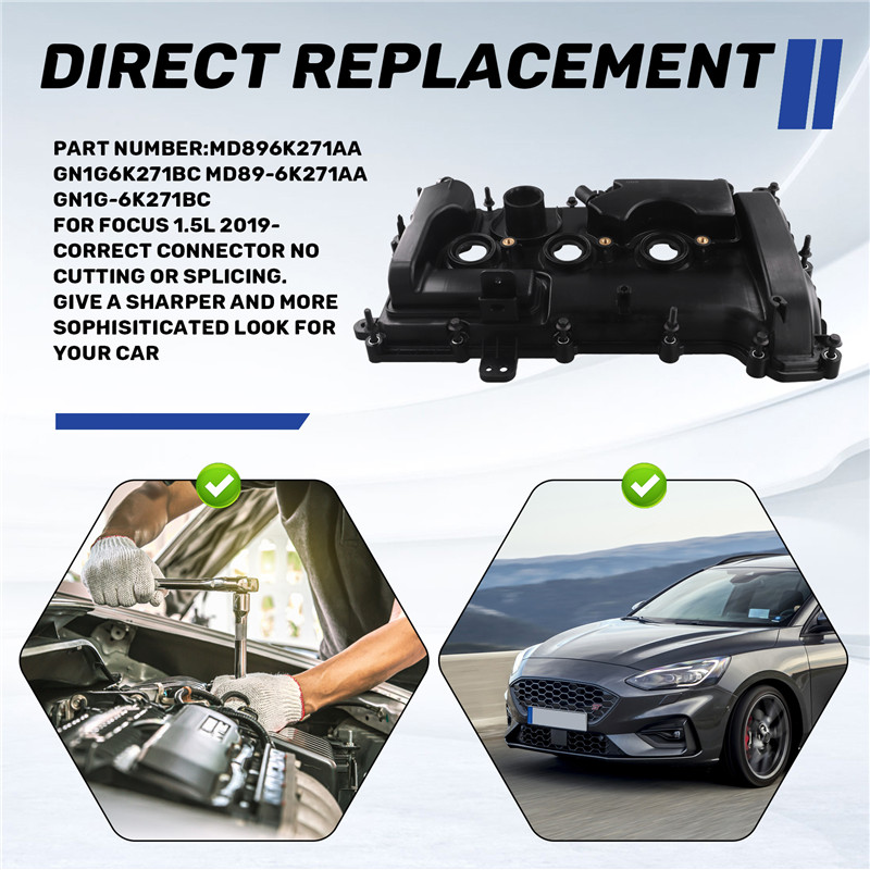 Auto Car Valve Cover For Ford Focus 1.5L 2019- Md896K271Aa Gn1G6K271Bc Md89-6K271Aa Gn1G-6K271Bc