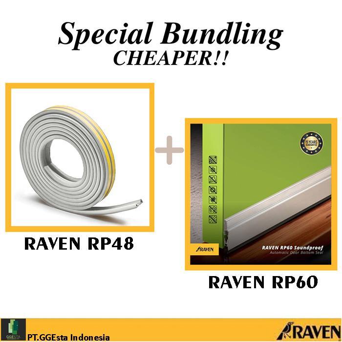 RAVEN Door Seal Bundling RP60 Silver + RP48 White - Penutup Celah Pintu dan Jendela Anti Suara,
