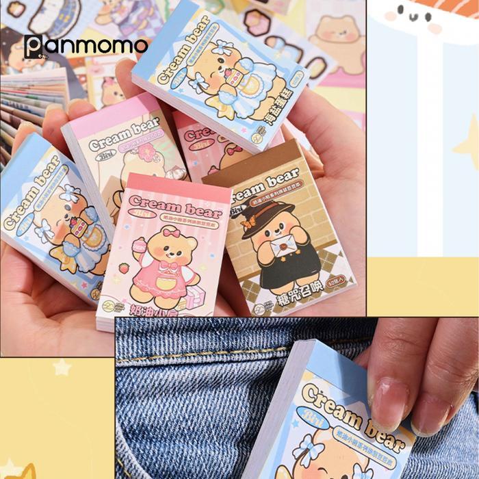 Mini Sticker Book Cream Bear Dress Up - Buku Stiker Beruang Mainan Anak DIY Bongkar Pasang Baju