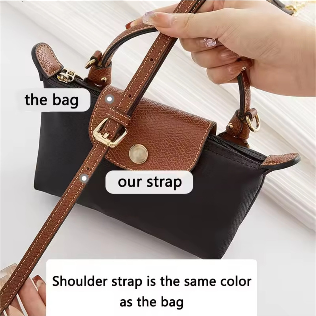 Leather Crossbody Bag Strap Replacement for Longchamp Mini Adjustable Shoulder Strap without