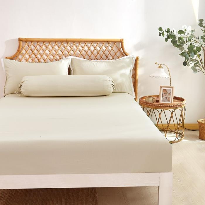 Informa Set 5 Pcs Seprai Queen Bamboo - Putih Ivory Kain Kasur Alas Tidur Pelapis Sarung Kasur