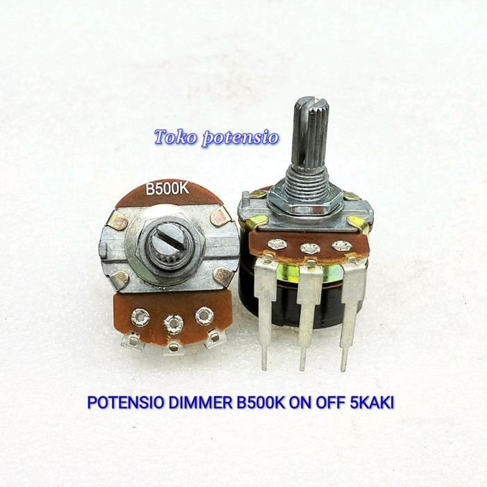 POTENSIO DIMMER 5KAKI 3+2 B500K ON OFF DIMER