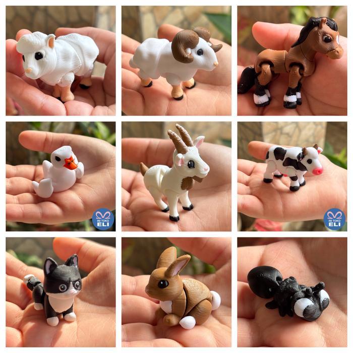 Terbaru Set Miniatur Hewan Binatang Kecil Panda Merah, Lemur, Tokek, Kelomang, Gajah, Angsa, Monyet,