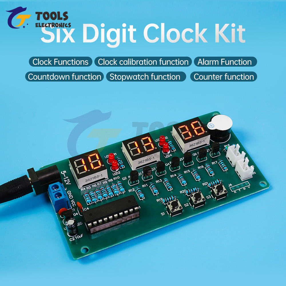 Red Display Digital Clock Module Electronic Kit C51 Electronic Clock DIY Kit DC 5-12V LED Digital