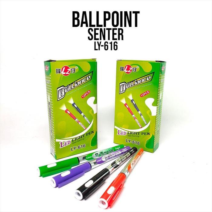12pcs Pulpen + Senter LY616 / 1pack Pulpen Senter