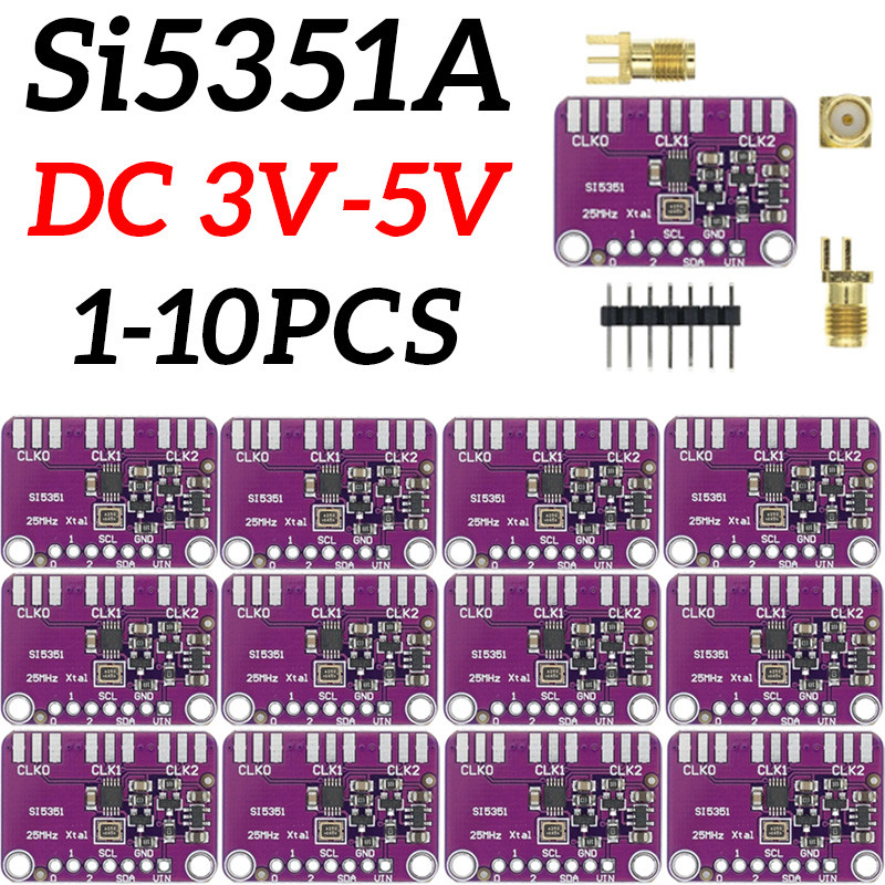 XCW DC 3V-5V 5351 Si5351A Si5351 I2C Clock Generator Breakout Board Module Signal Generator Clock