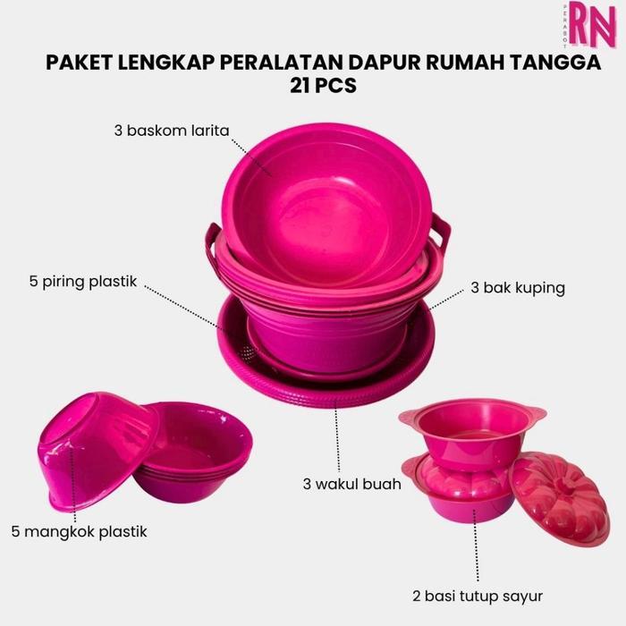 (21 PCS) PAKET LENGKAP PERALATAN DAPUR RUMAH TANGGA / PERABOTAN DAPUR MURAH MERIAH / PERABOTAN RUMAH