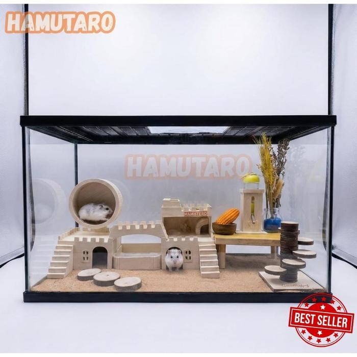 HamuTaro Kandang Hamster TERARIUM kandang hamster Besar dan Lucu mewah dan fullset